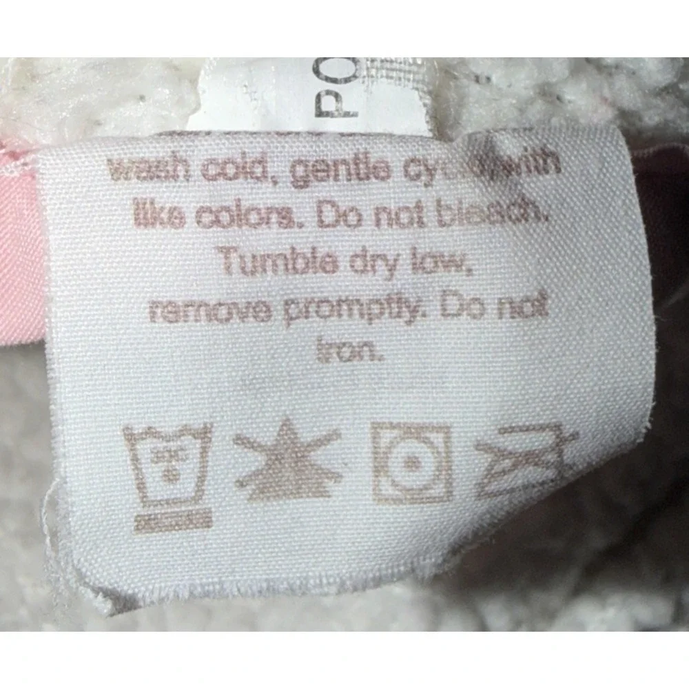 Carter's Baby Blanket Pink White Circles Dots‎ Sherpa